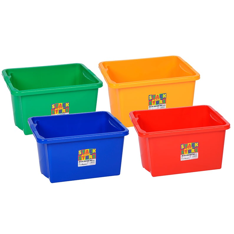 Colourful 35 Litre Storage Box | Plastic Stackable Boxes